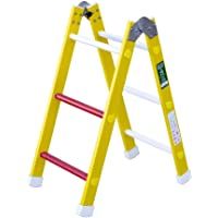 Escalera aislante de un tramo plegable. Permite su uso como escalera de un tramo o escalera de tijera- fabricada en…